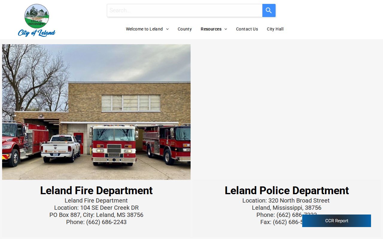 Washington County Leland Police Department records contact page