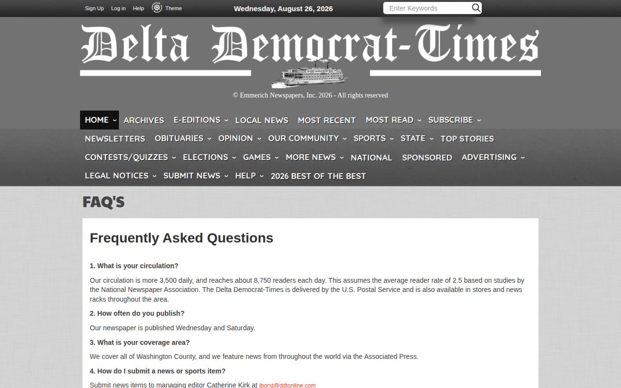 Washington County crime news source page from the Delta Democrat-Times