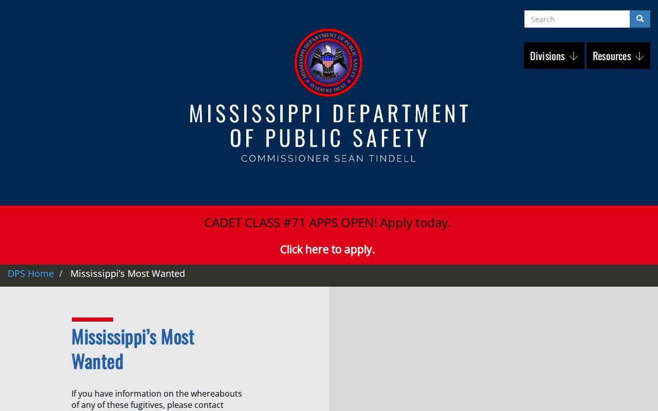Washington County official most wanted record source at Mississippi Department of Public Safety